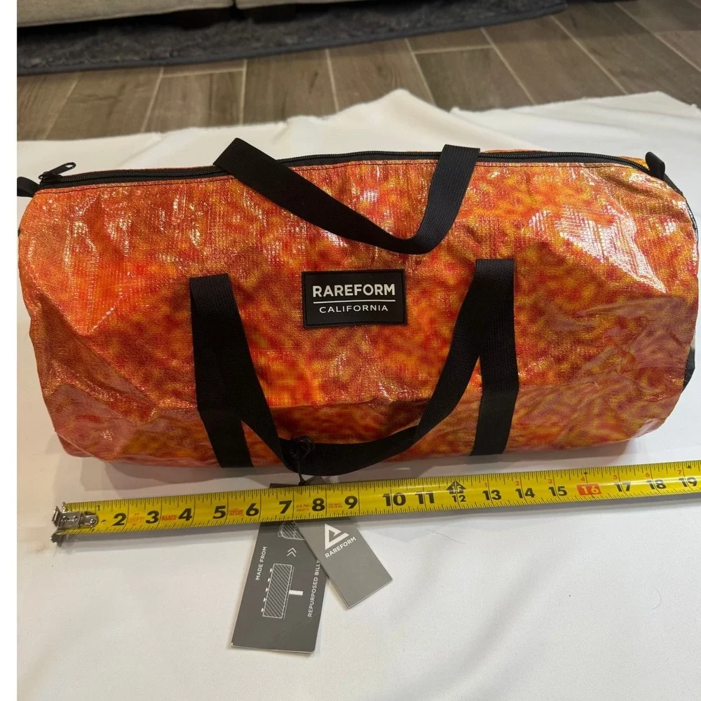 Rareform Duffel Bag Unisex Medium Orange Yellow New Repurposed‎ Billboard Vinyl